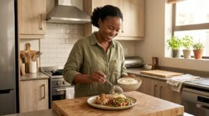 Portion control for weight loss with a balanced everyday meal