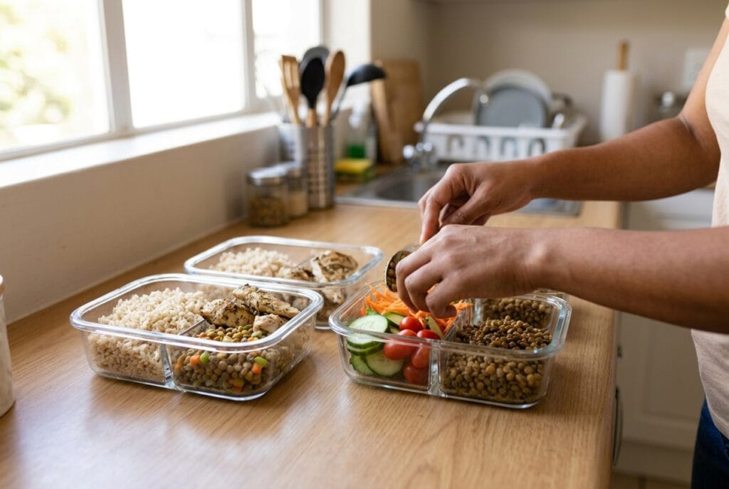 Simple meal planning with balanced meals prepared for a busy week